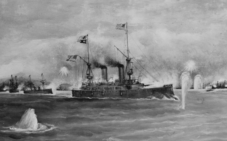 On 1 May 1898, during the Spanish-American War, the American squadron commanded by Commodore George Dewey defeated the Spanish squadron at Manila Bay, Philippines.
