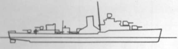 Diagram of PATTERSON (DD392) depicting damaged areas