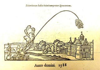 Image at bottom of title page of appendix; caption: Scientia non habet inimicum prater Ignorantem.
