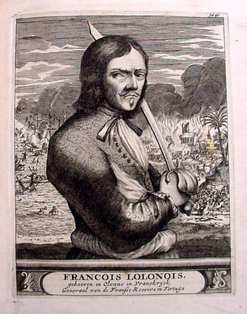 Image of Francois Lolonois, engraving opposite page 47.