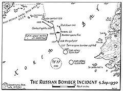 Map 11. The Russian Bomber Incident, 4 September 1950.