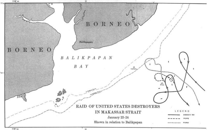 Raid of United States Destroyers in Makassar Strait - January 23-24.