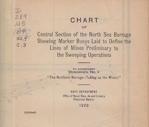 Chart of Central Section of North Sea Barrage Cover Sheet.