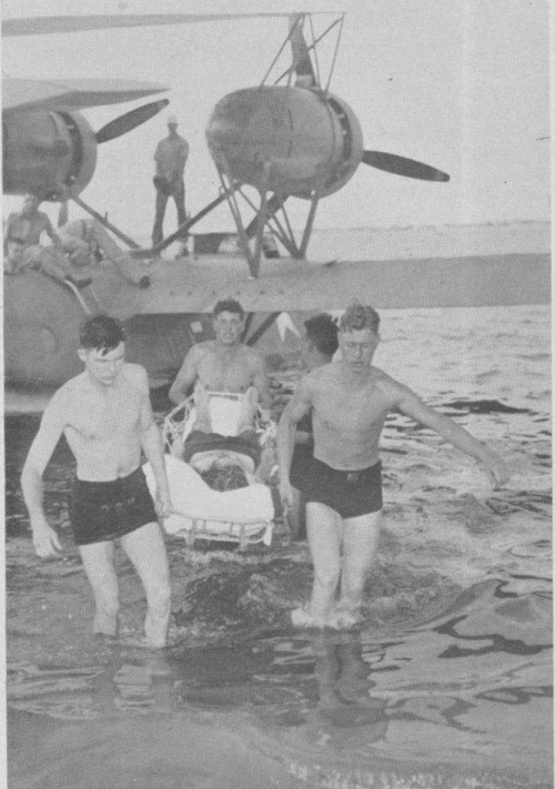 Coast Guard seaplane landing the survivors of U-701.