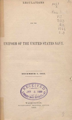 U.S. Navy Uniform Regulations, 1866 - title page