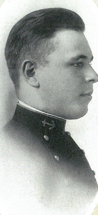 Photo of Commodore Robert Nicholson Scott Baker copied from page 28 of the 1915 edition of the U.S. Naval Academy yearbook 'Lucky Bag'.