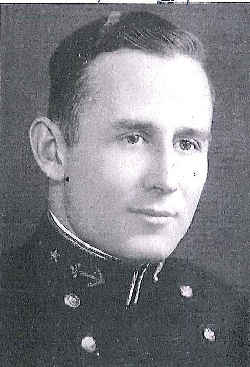 Photo of Captain Louis E. DeCamp copied from page 100 of the 1938 edition of the U.S. Naval Academy yearbook 'Lucky Bag'.