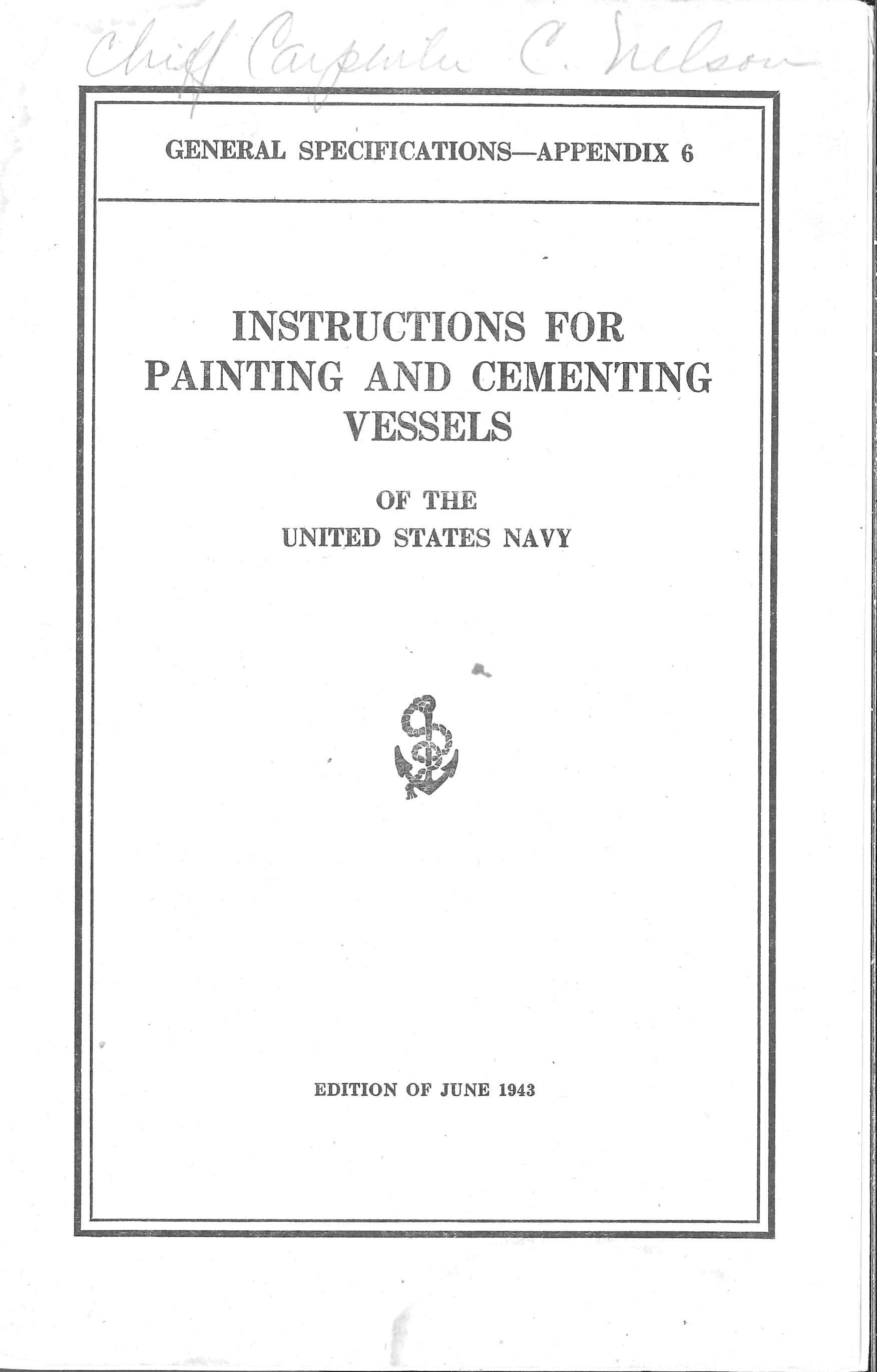 Instructions for Painting and Cementing Vessels of the United States