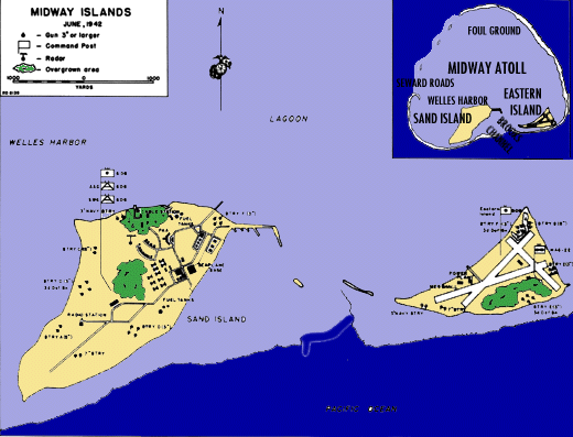 wwii midway island map