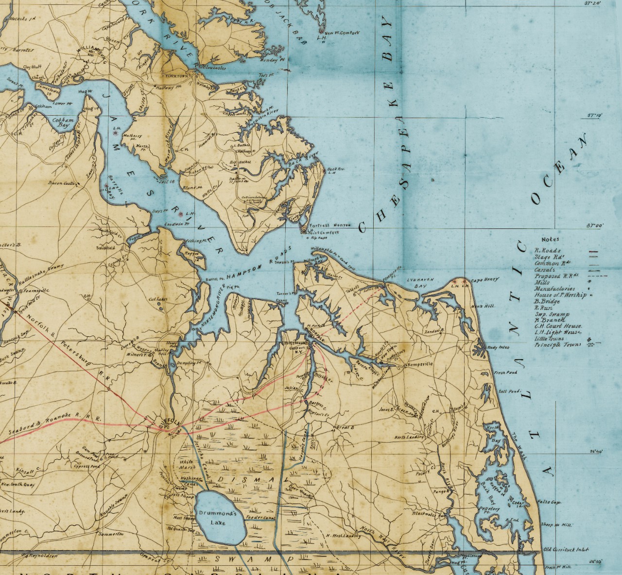 map showing hampton roads in civil war