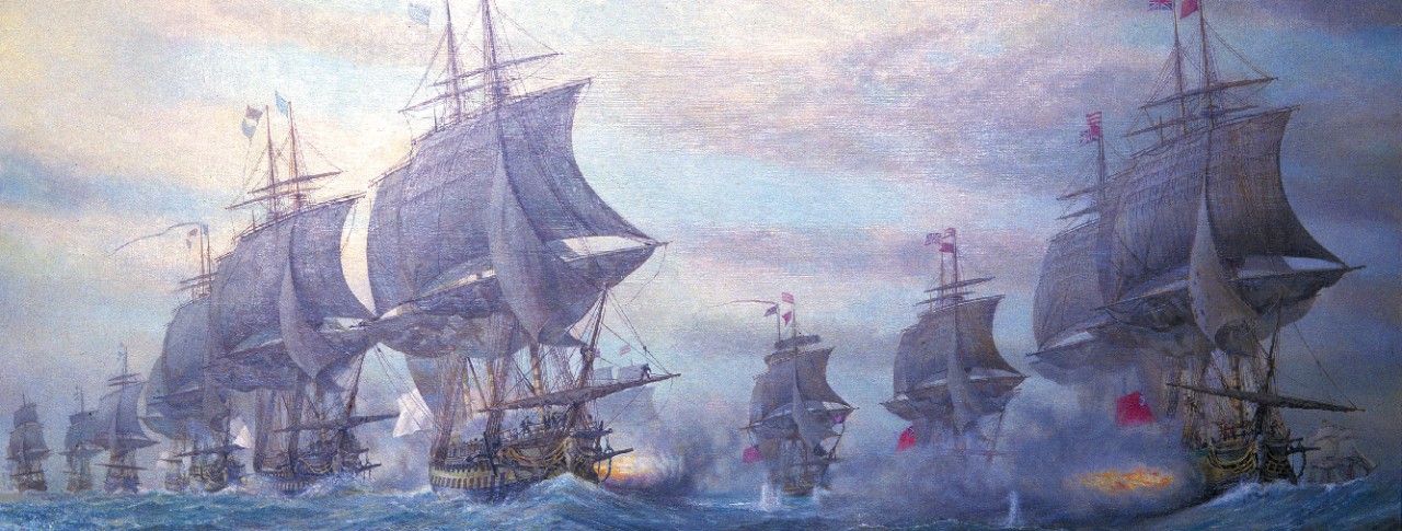 ships in line-of-battle formation, Rev War