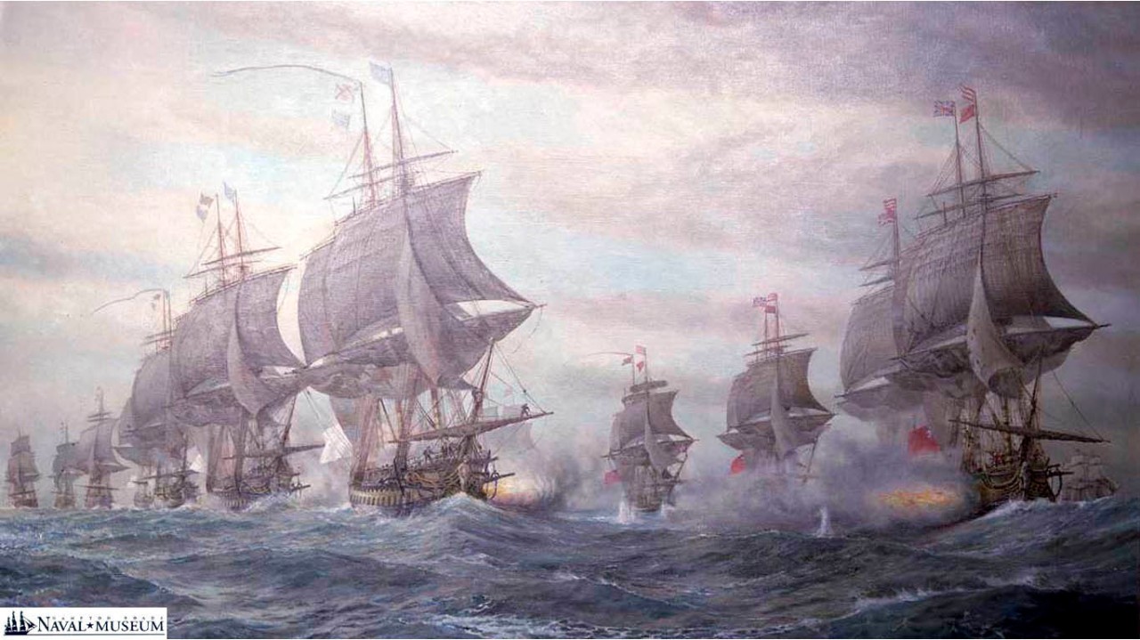 French and British Fleets meet in the Chesapeake Bay