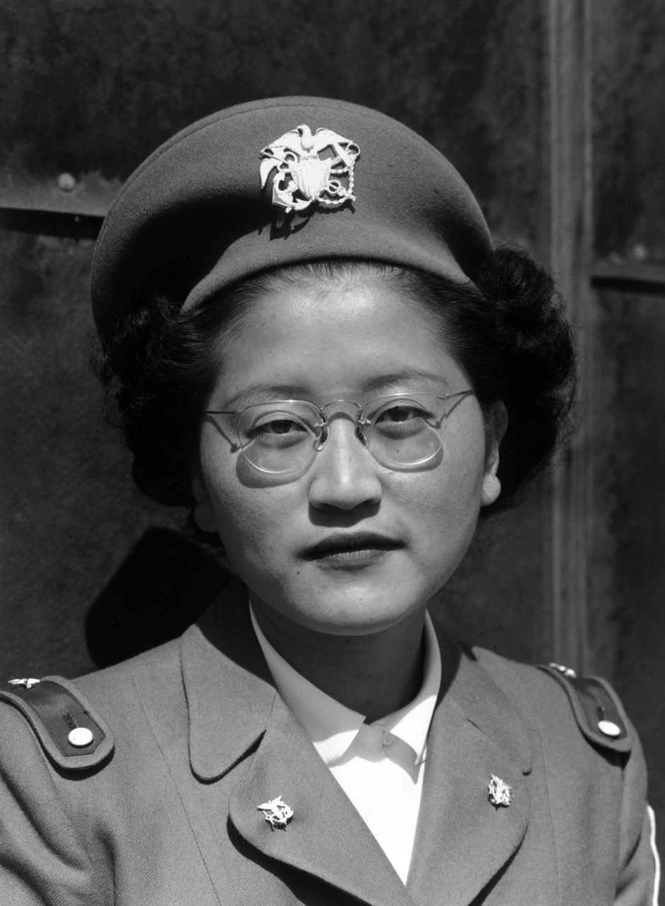 LC-DIG-ppprs-00268:  U.S. Naval Cadet Nurse Kay Fukuda, USNR, 1943.   Cadet Nurse Fukuda was a Japanese-American. The War Department in November 1943 reclassified American Citizens of Japanese ancestry for military service. Their prior American citizen rights to serve were previously barred after the Pearl Harbor Attack on 7 December 1941.   Photograph by Mr. Ansel Adams, 1943.  Collections of the Library of Congress.