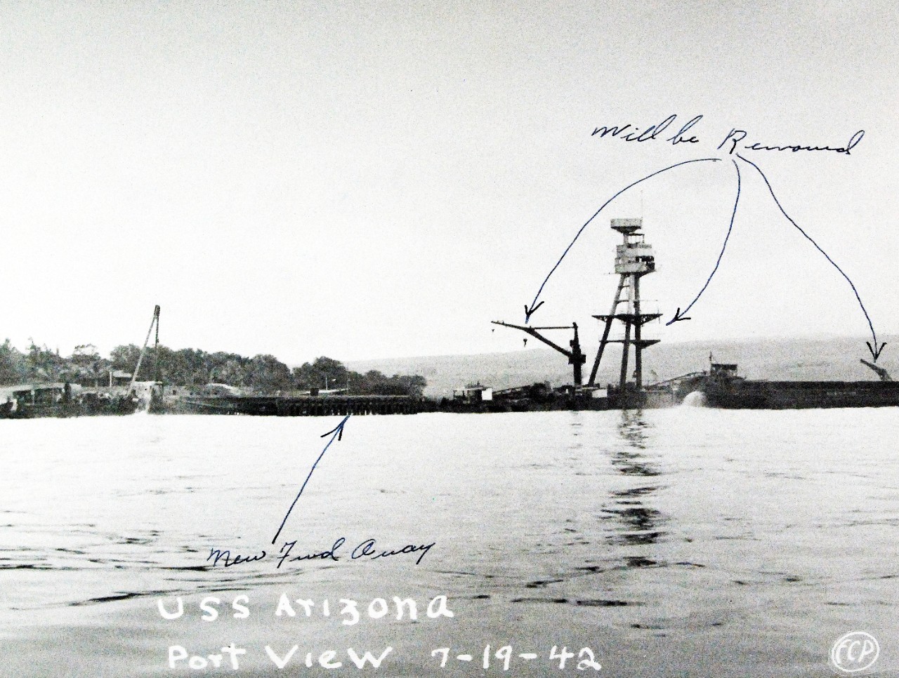 <p>19-LCM-BB39-1-1: USS Arizona (BB 39), port view, July 19, 1942.&nbsp;</p>
