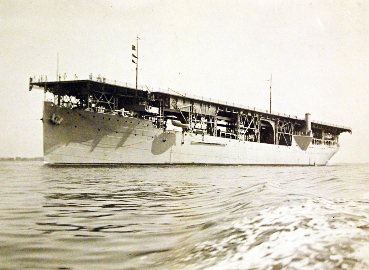 Lot-11952-VI-29:  USS Langley (CV 1), 1923.  Port view, probably July 1923 when she visited Washington, D.C.  Ernest La Rue Collection, Gift of the U.S. Army.  Courtesy of the Library of Congress. (2016/09/16).