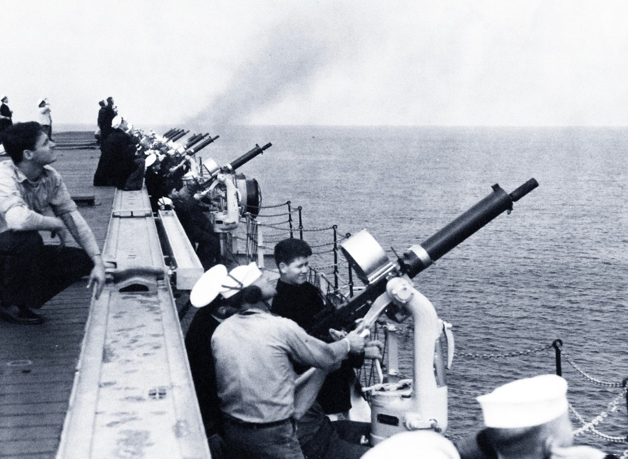 80-CF-35292-1:  USS Ranger (CV-4), 1935.    50 cal. Machine-gun crew Group VI firing, October 8, 1935.    Official U.S. Navy Photograph, now in the collections of the National Archives.  (2014/12/30).
