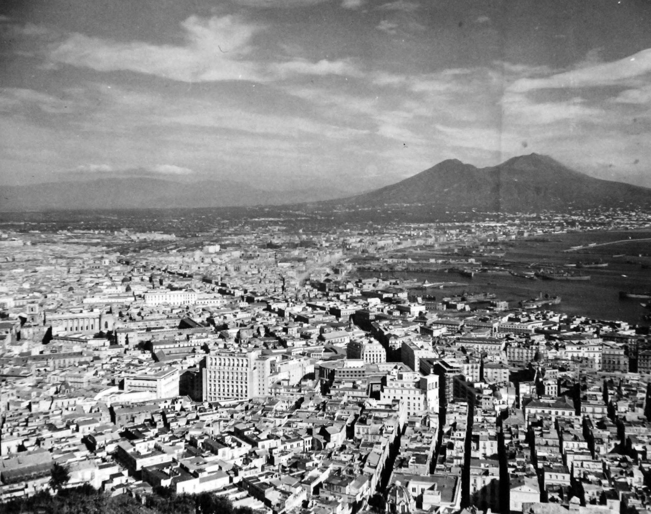 80-G-57163:  :  Naples, Italy, August 1944.    Aerial view.   Photograph received June 1, 1944.    U.S. Navy Photograph, now in the collections of the National Archives.  (2017/05/02).