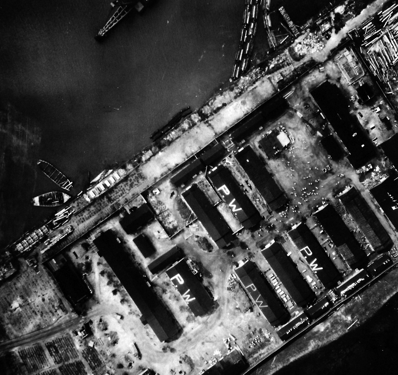 80-G-339303:  Allied Prisoner of War Camp, Tokyo, 1945.  Aerial of Prisoner of War camps, Tokyo area.    Photograph by USS Independence (CVL-22), August 25, 1945.  Official U.S. Navy Photograph, now in the collections of the National Archives.  (2016/11/09).  