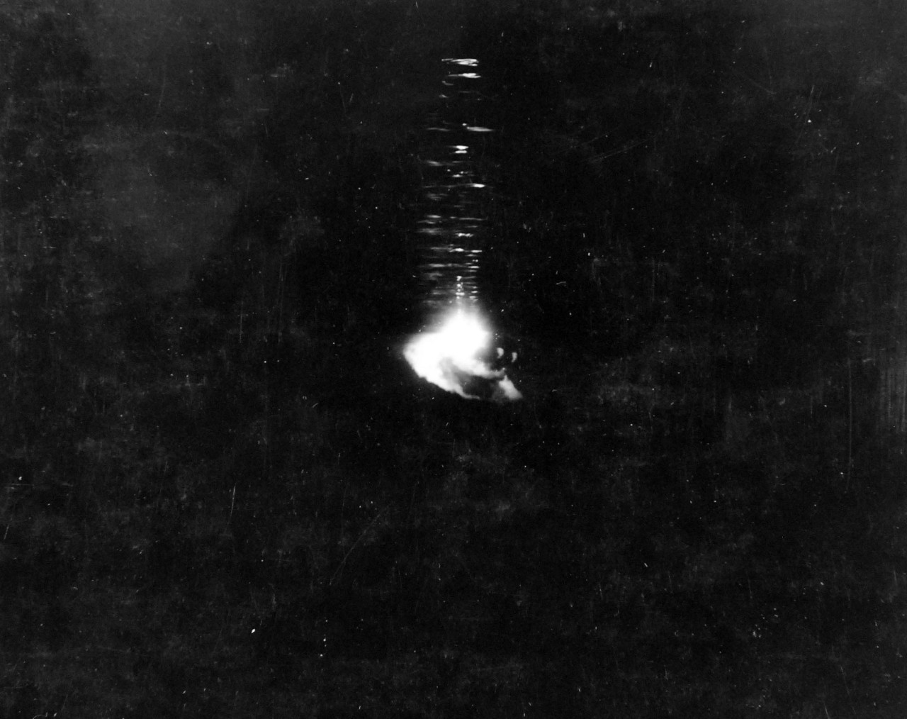 80-G-52851:  Battle of Kula Gulf, July 5-6, 1943.    Night-firing during the battle with guns in action.   Photographed from USS Nicholas (DD-449). Official U.S. Navy Photograph, now in the collections of the National Archives.  (2018/04/04).  