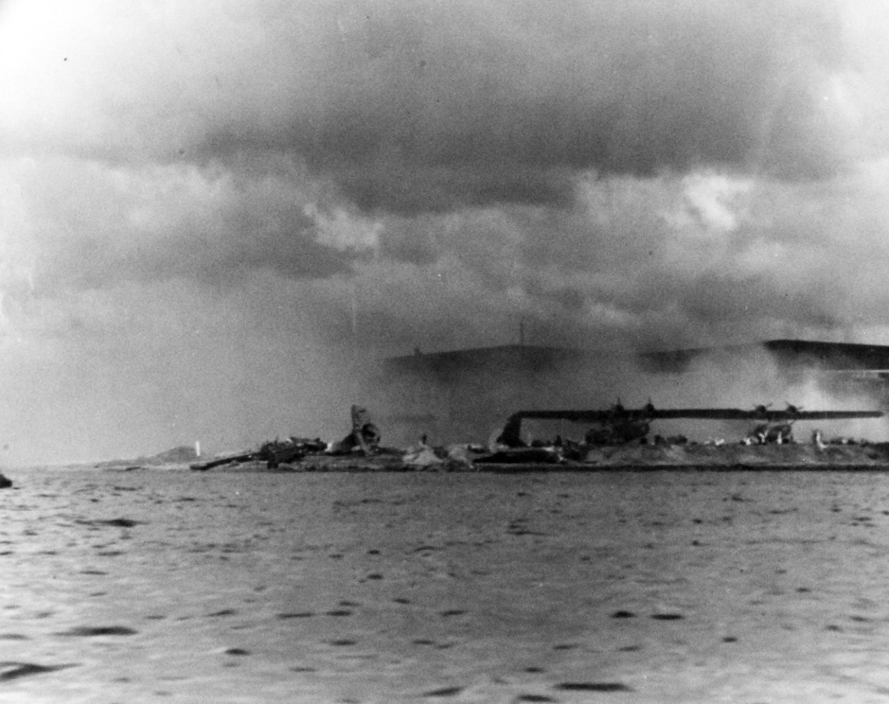 80-G-32759:   Japanese Attack on Pearl Harbor, December 7, 1941.  U.S. aircraft destroyed as a result of the Japanese bombing.  Official U.S. Navy photograph, now in the collections of the National Archives. (9/9/2015).