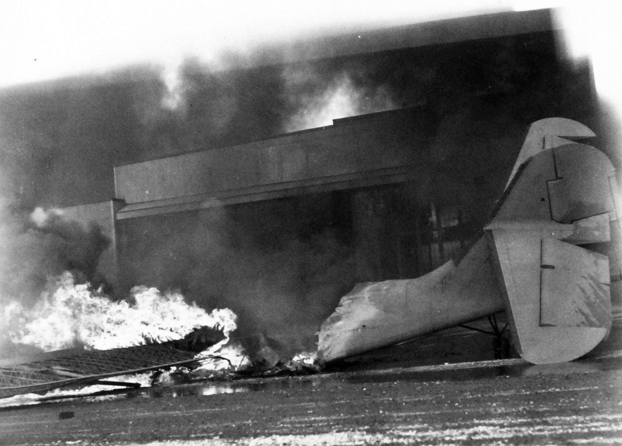 80-G-77622:  Japanese Attack on Pearl Harbor Attack, 7 December 1941   Fires following the Japanese attack.  Location:  Naval Air Station, Kaneohe Bay, Oahu.  U.S. Navy photograph, now in the collections of the National Archives.      (3/4/2015). 