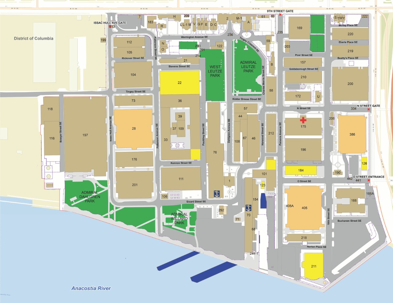 Washington Dc Navy Yard Map Navy Yard Map