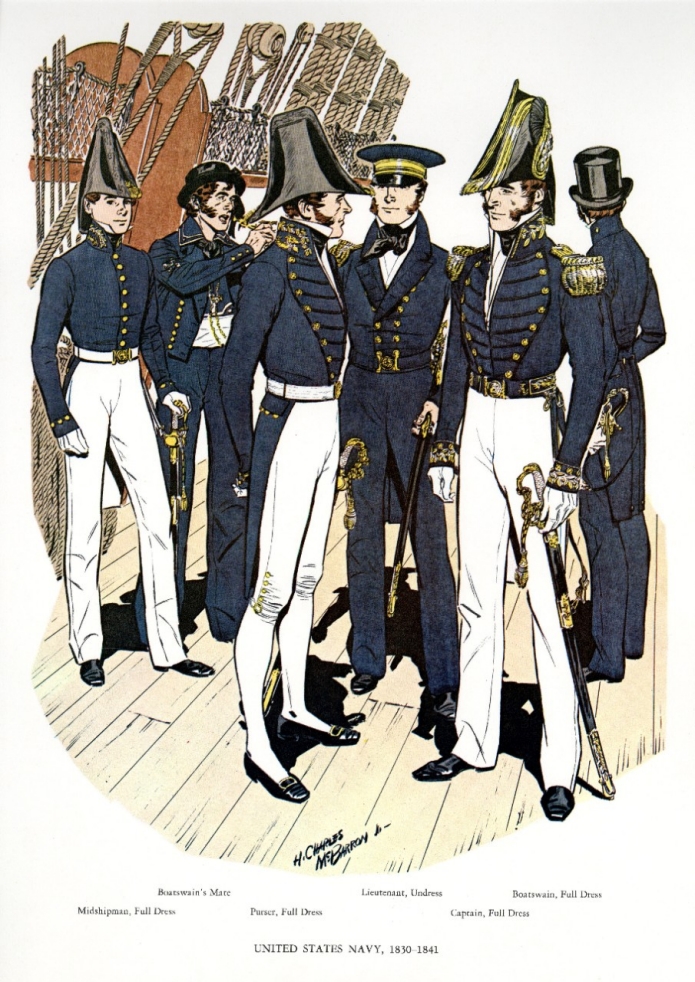 vintage print united states army and navy uniforms war of 1812