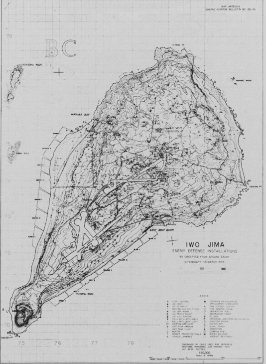 Sand from the Iwo Jima Landing Beaches Map WWII History - www ...