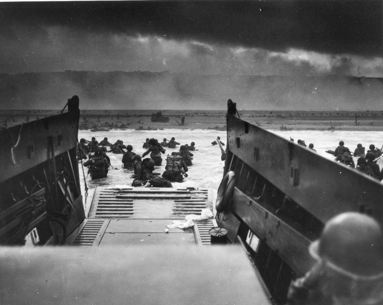 Omaha Beach during the D-Day landings