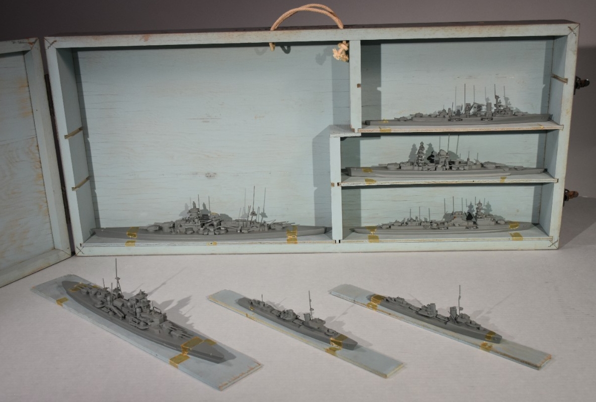 Ship models in case