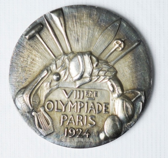 Reverse view of Silver Medal from the 1924 Paris Summer Olympics