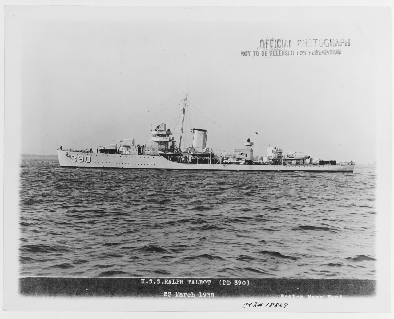 Photo #: 19-N-18829  USS Ralph Talbot (DD-390)