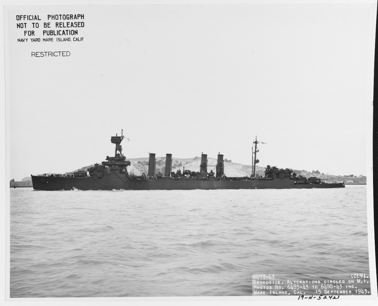 Photo #: 19-N-52421  USS Richmond (CL-9)