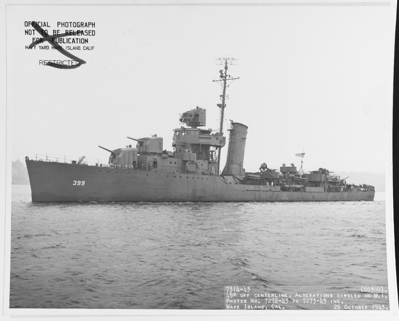 Photo #: 19-N-53408  USS Lang (DD-399)