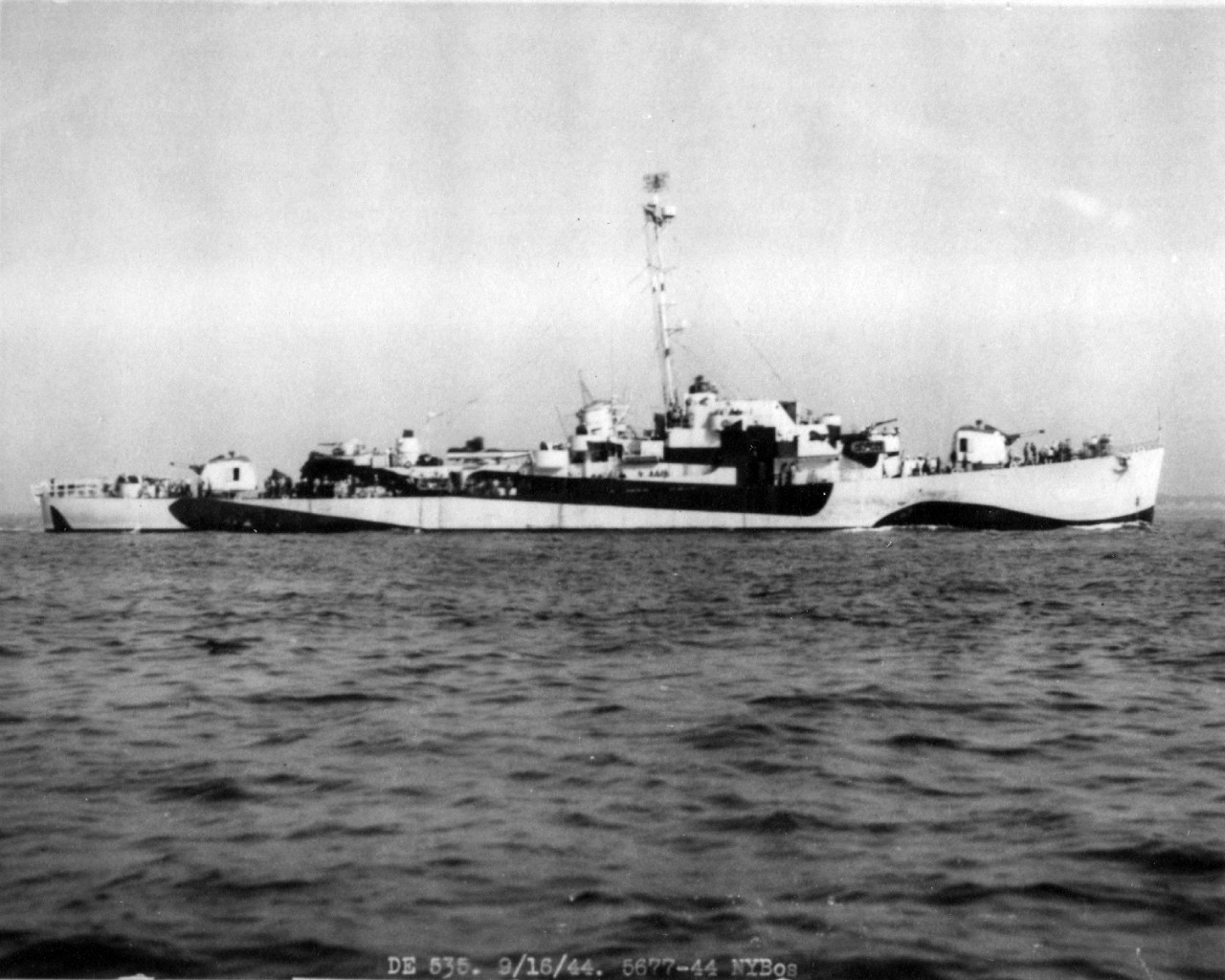 USS Lewis (DE-535) at Boston, MA - September 16, 1944.