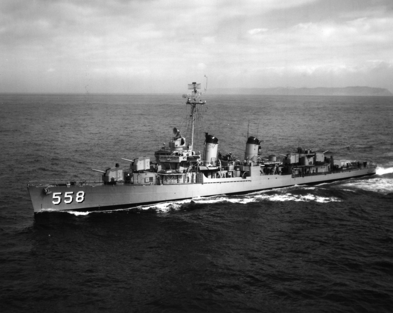 USS Laws (DD-558) underway off Point Loma, San Diego