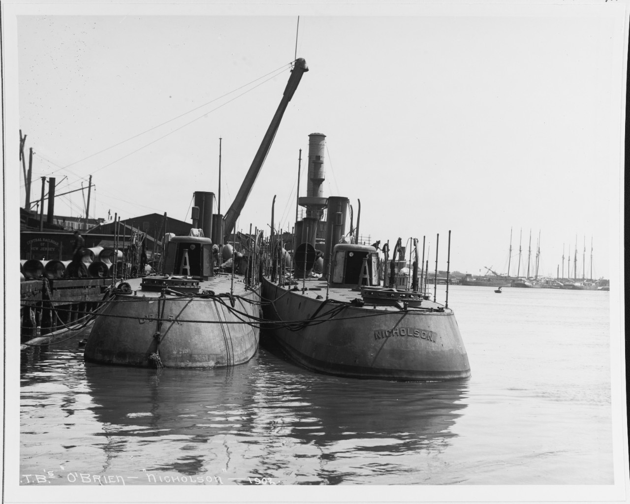 USS O'BRIEN (TB-30) and USS NICHOLSON (TB-29) in 1902.