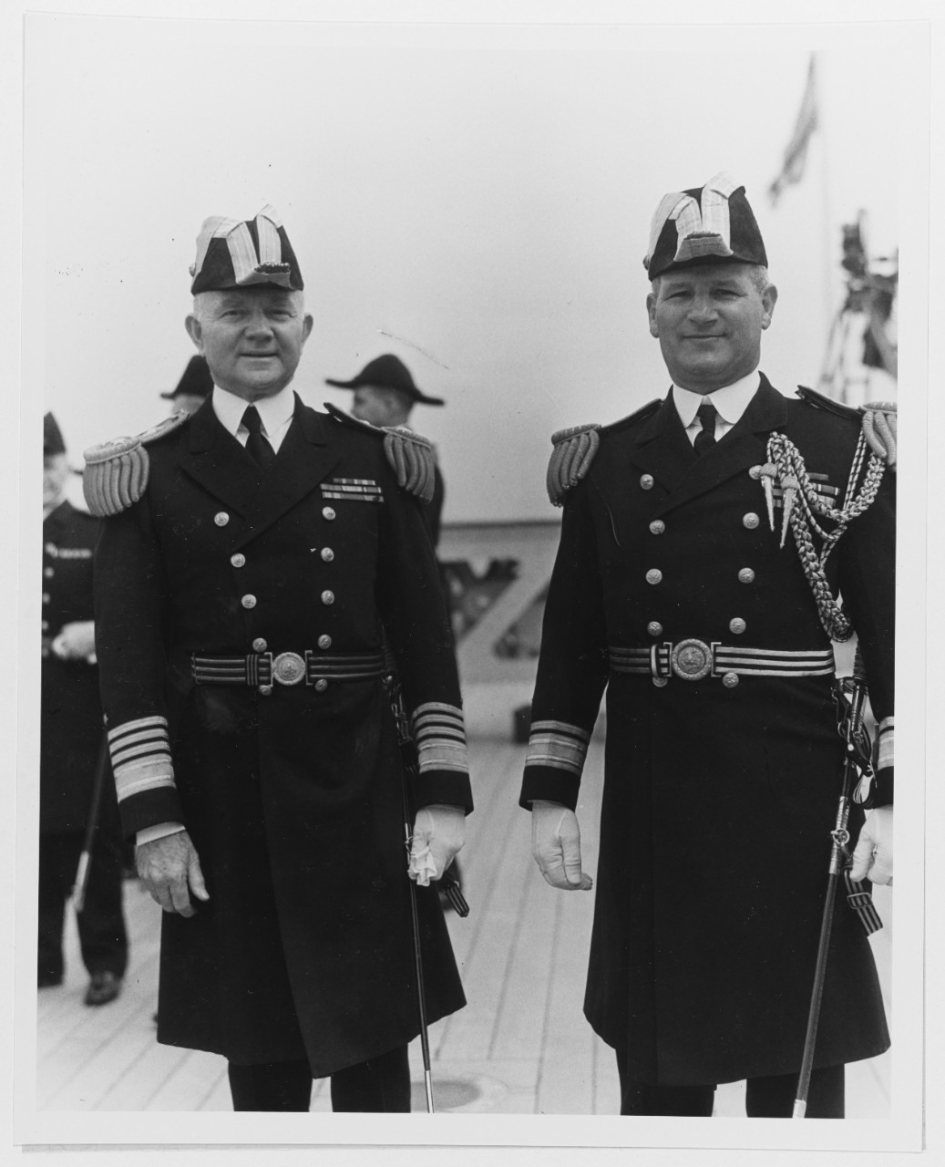 Admiral Richard H. Leigh, USN with Rear Admiral  Joseph K. Taussig, USN