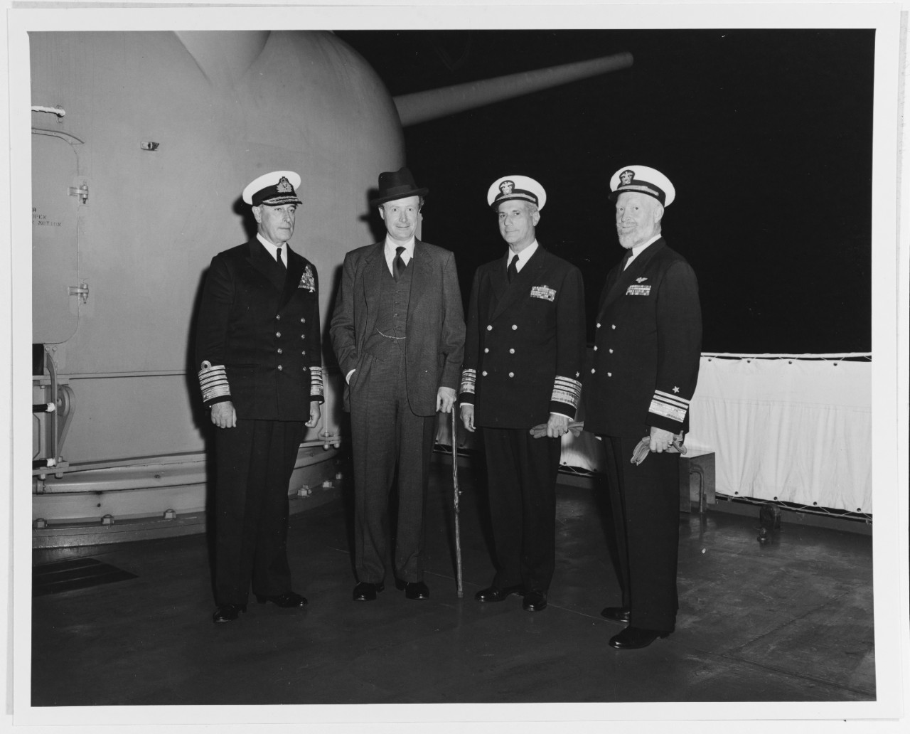 1st Sea Lord Admiral Mountbatten, RN, Mr. Duncan Sandys, Minister of Defense, Admiral Jerauld Wright, USN, Supreme Allied Commander Atlantic, Vice Admiral Robert B. Pirie, USN, Commander Striking Fleet Atlantic