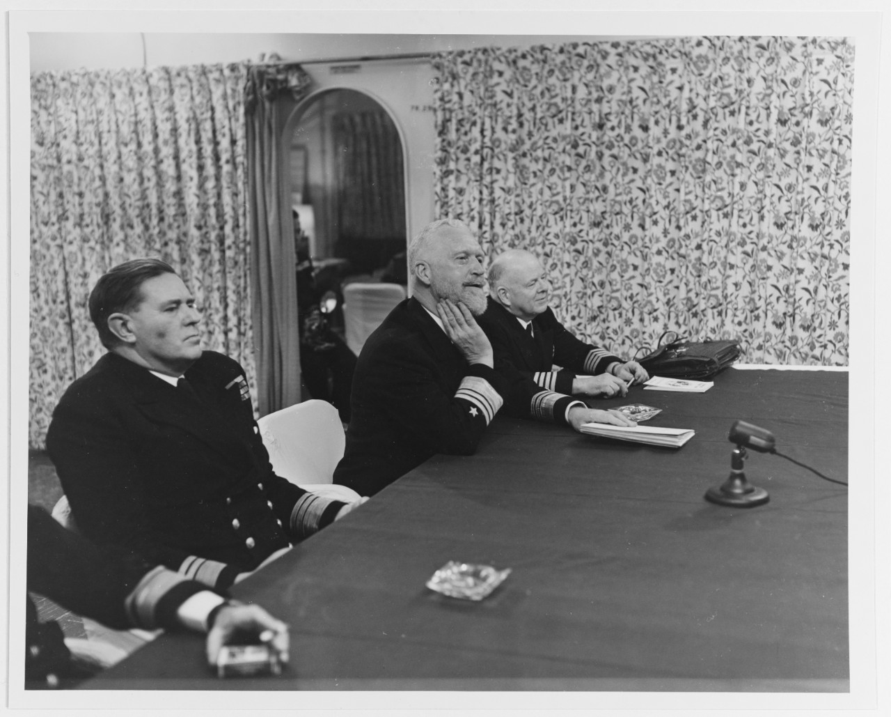 Vice Admiral M. L. Powers, RN and Vice Admiral Robert B. Pirie, USN, Commander Striking Fleet Atlantic