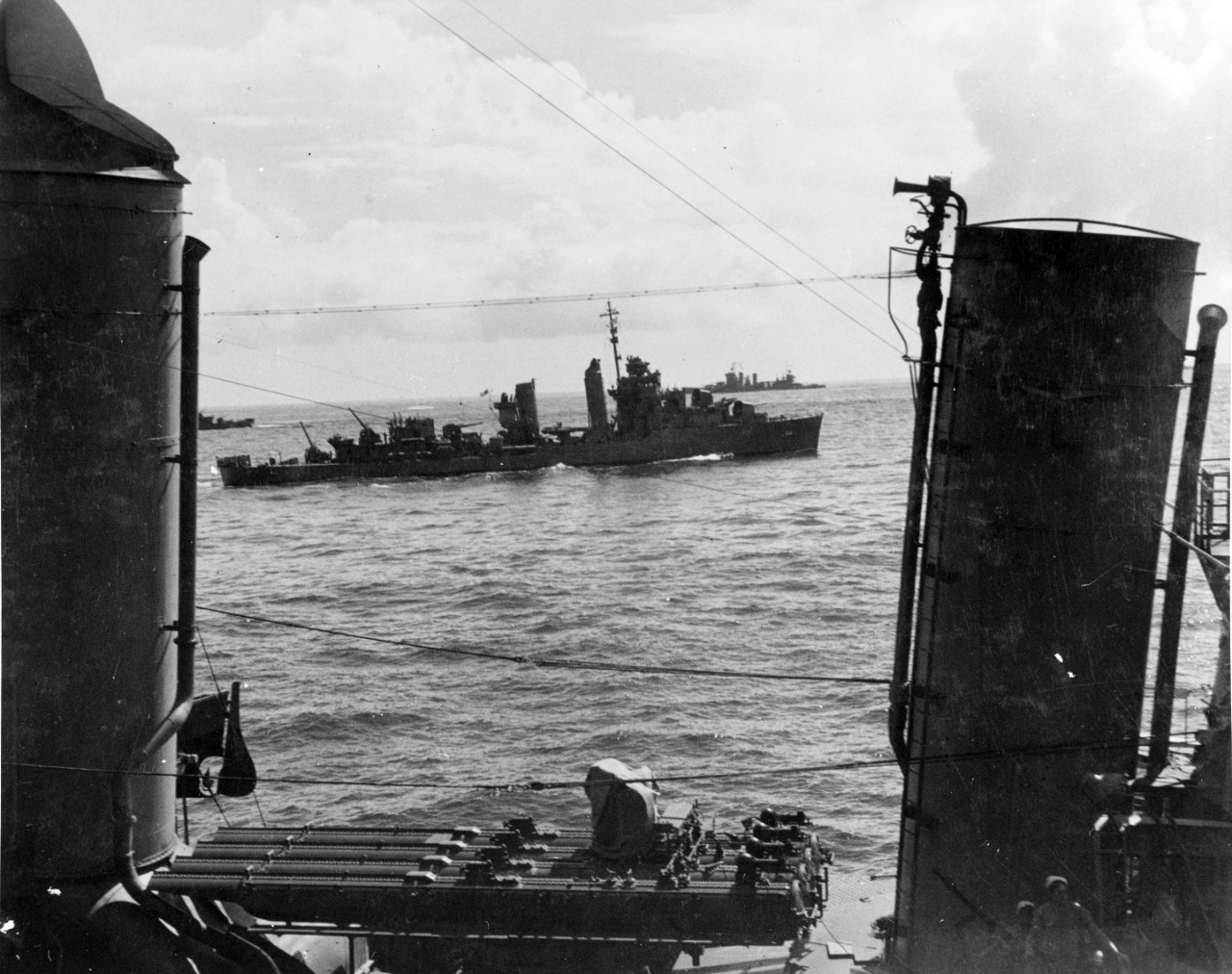 Destroyers screening USS ENTERPRISE (CV-6), in 1942.