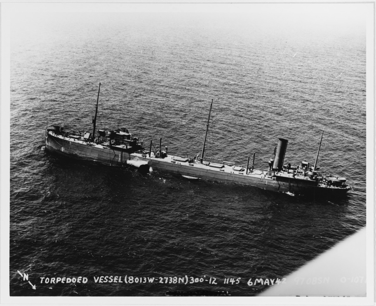 Torpedoed Merchant Ship