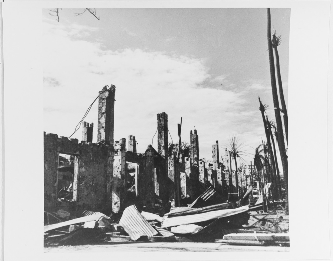 Damage to the Cavite Navy Yard, Philippines,