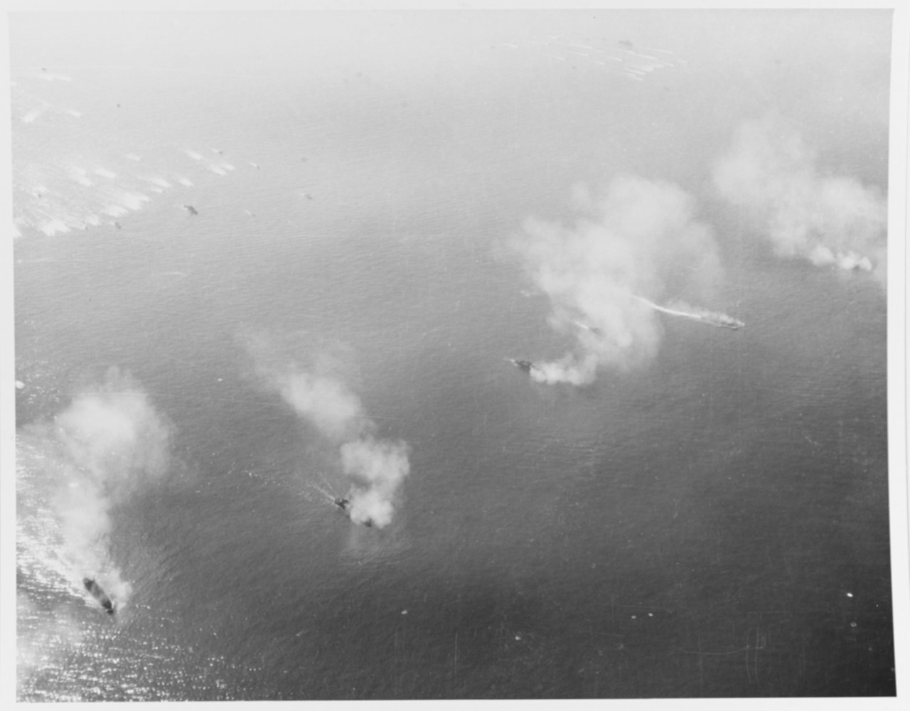 Landing support fire by LCI-G gunboats,