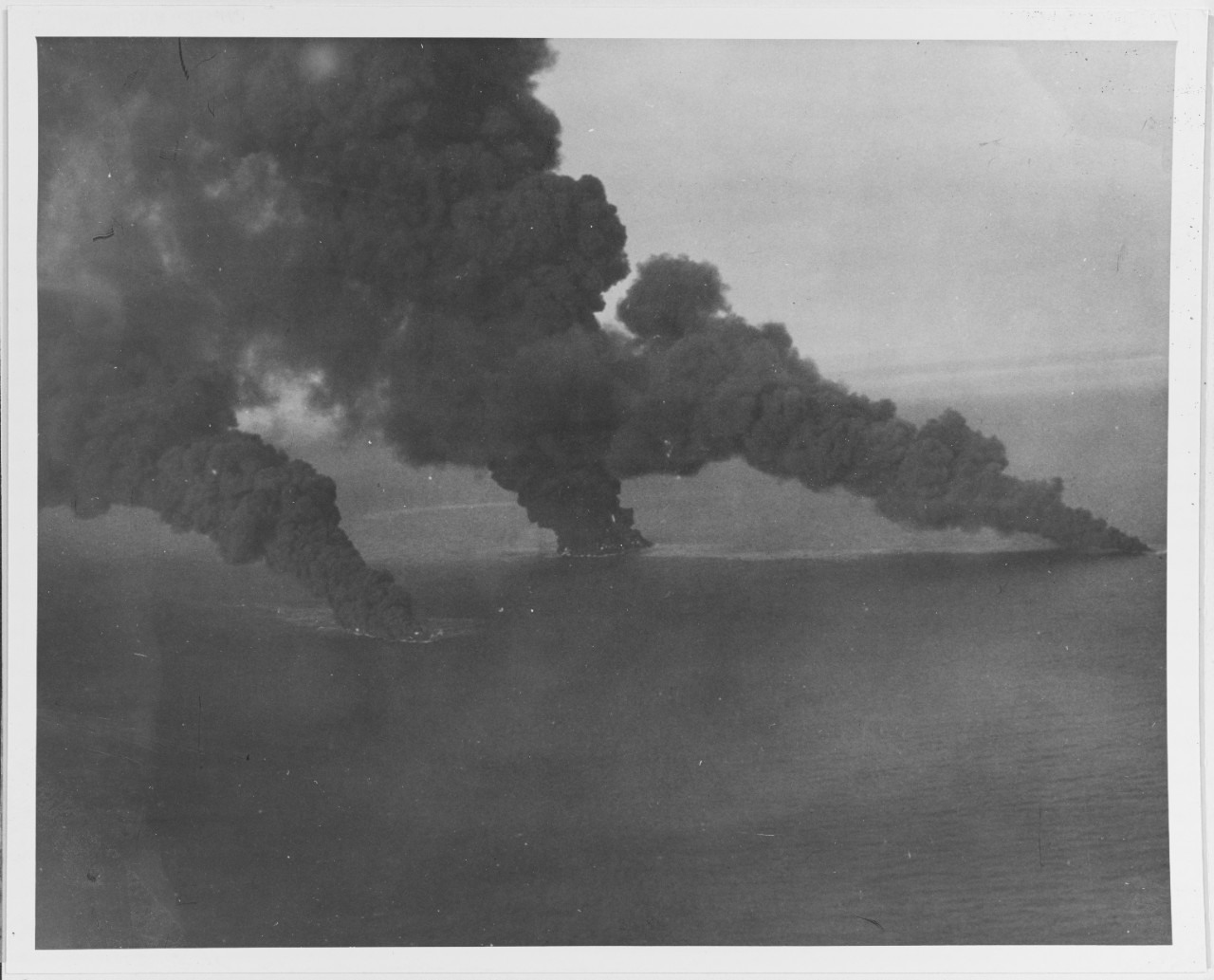 Japanese Ships Burning Fiercely