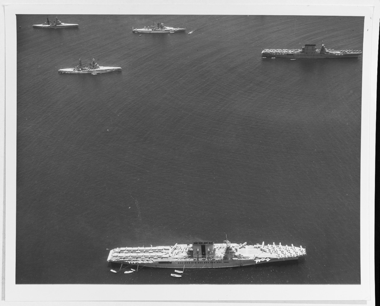 USS SARATOGA (CV-3), USS LEXINGTON (CV-2), USS PENNSYLVANIA (BB-38)--flagship--and two other battleships of the U.S. Fleet