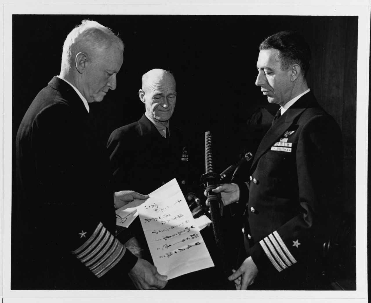 Fleet Admiral C.W. Nimitz and Admiral Marc A. Mitscher