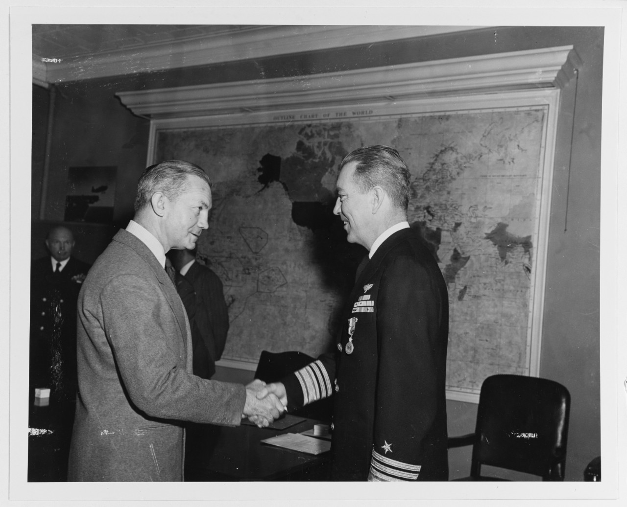 Medal presentation to Vice Admiral Arthur W. Radford, USN