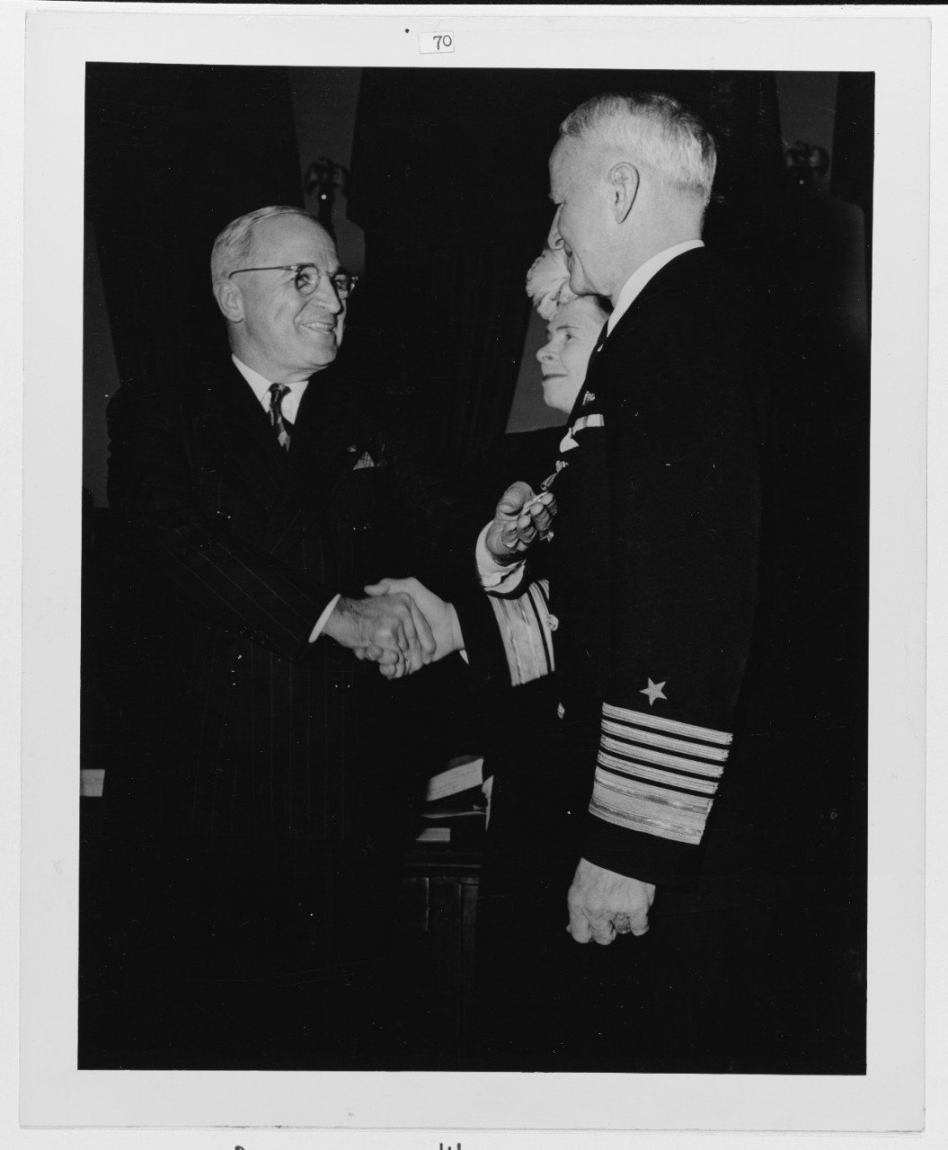 Outgoing Chief of Naval Operations, Fleet Admiral Chester W. Nimitz