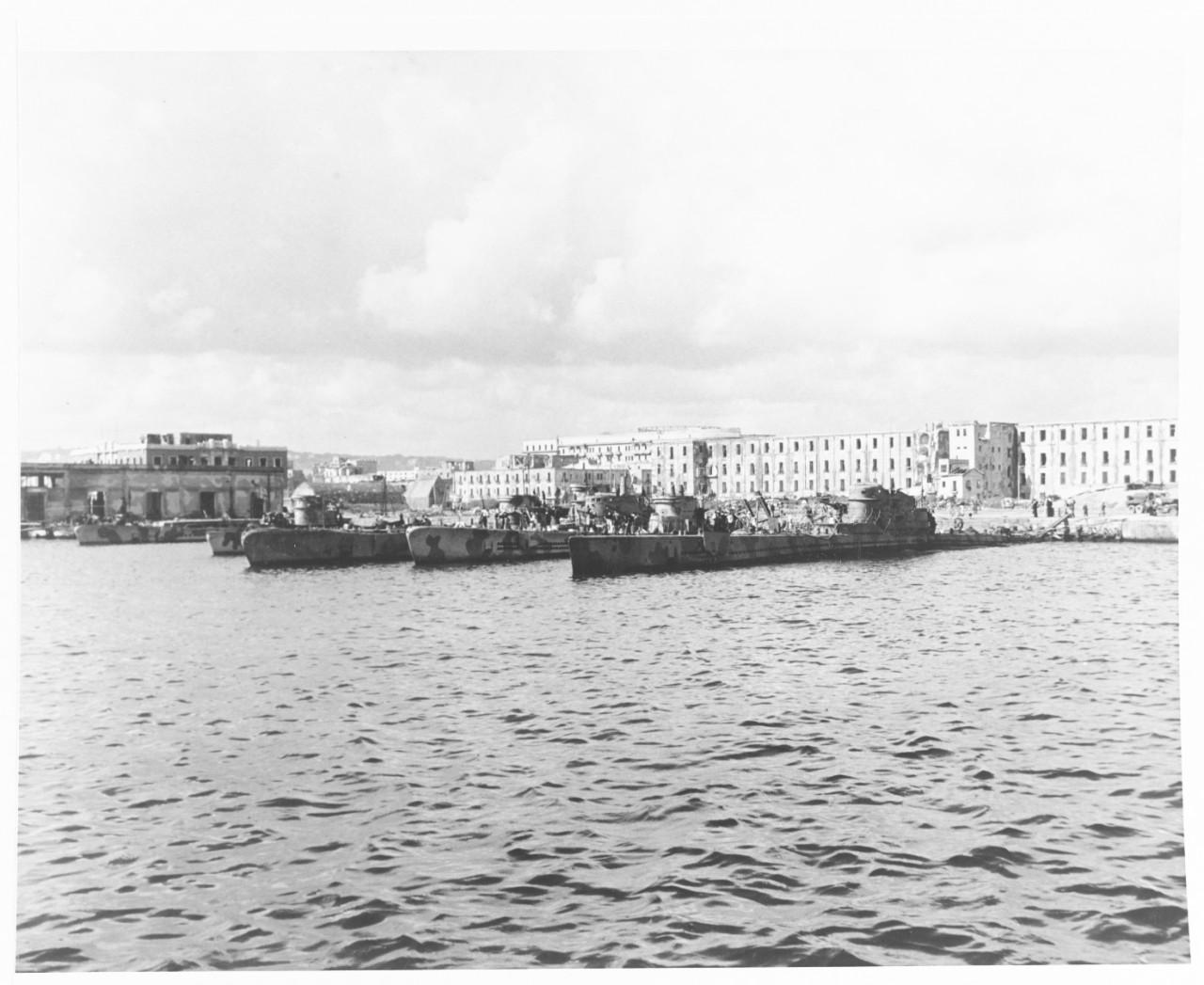 Italian submarines at Naples, Italy, 5 October 1943